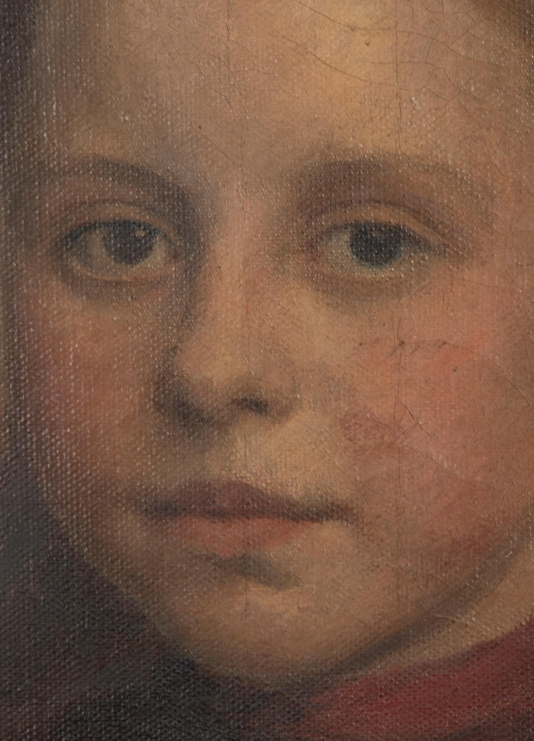 Ölgemälde des späten 19. Jahrhunderts, Porträt eines jungen Mädchens von Jeremie Delsaux im Angebot 8