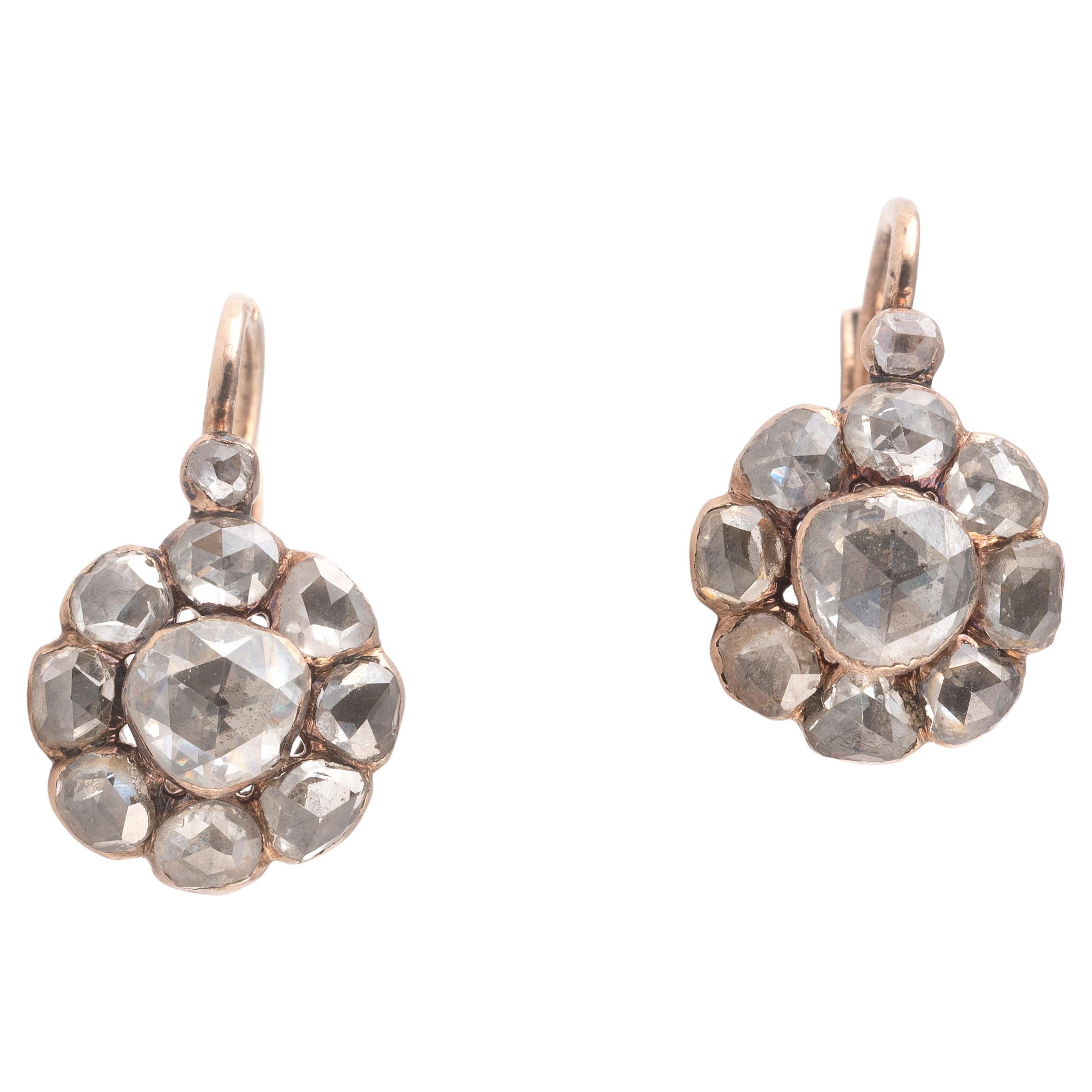 Late 19th Century Old Cut Diamond Stud Earrings