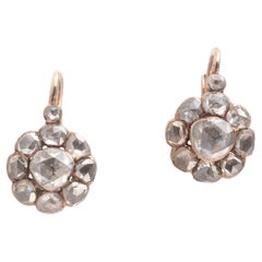 Fin du 19e siècle - Boucles d'oreilles en diamant taillé à l'ancienne