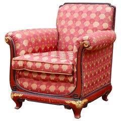 Late 19th Century Oriental Chinese Armchair Silk Antique Seating