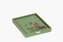 Vassoio di carta in stile orientale della fine del XIX secolo con coperchio