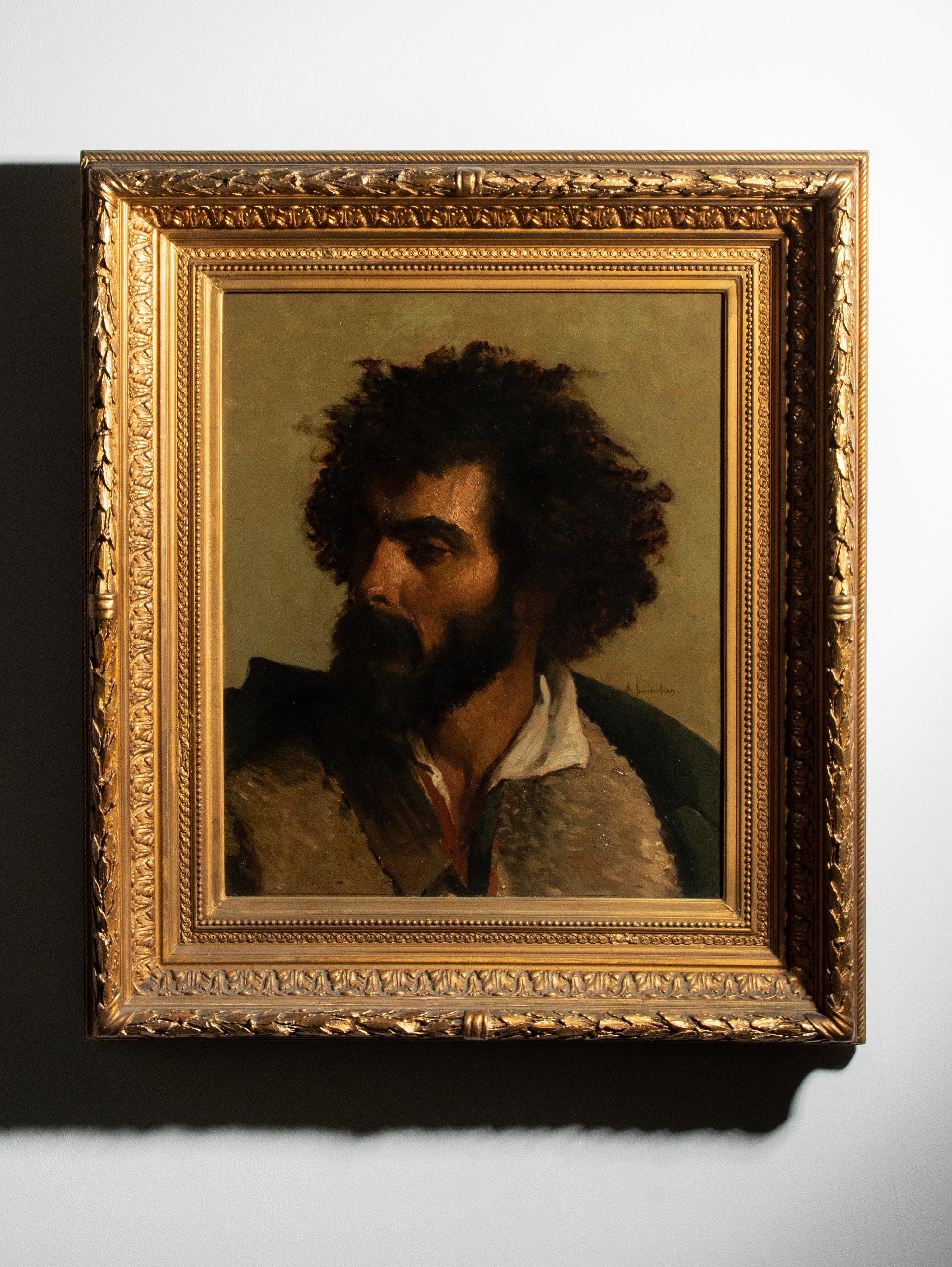 Late 19th Century Orientalist Oil Painting Portrait Man by André Hennebicq 3