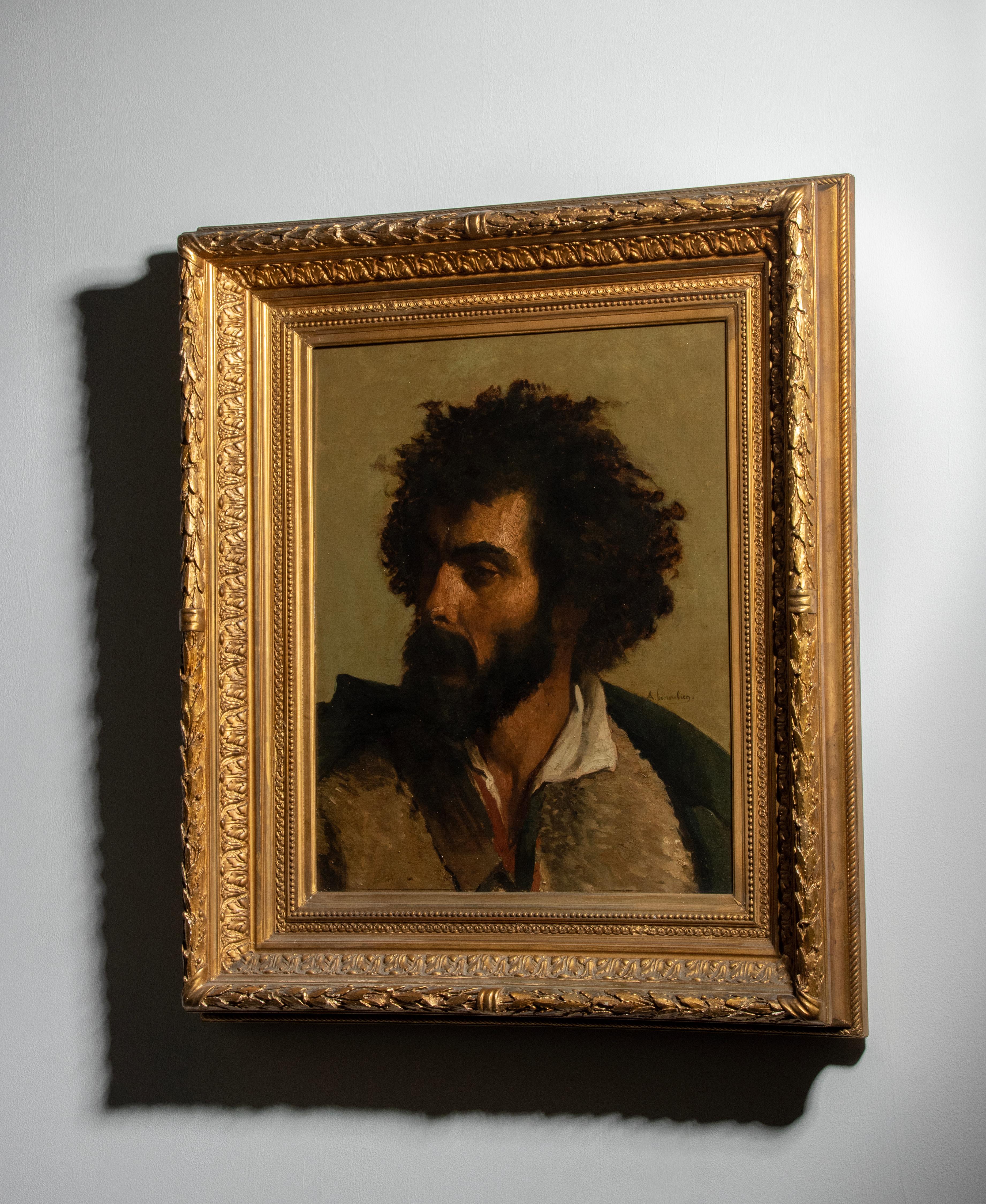 Late 19th Century Orientalist Oil Painting Portrait Man by André Hennebicq 6