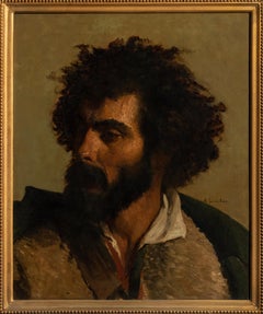 Late 19th Century Orientalist Oil Painting Portrait Man by André Hennebicq