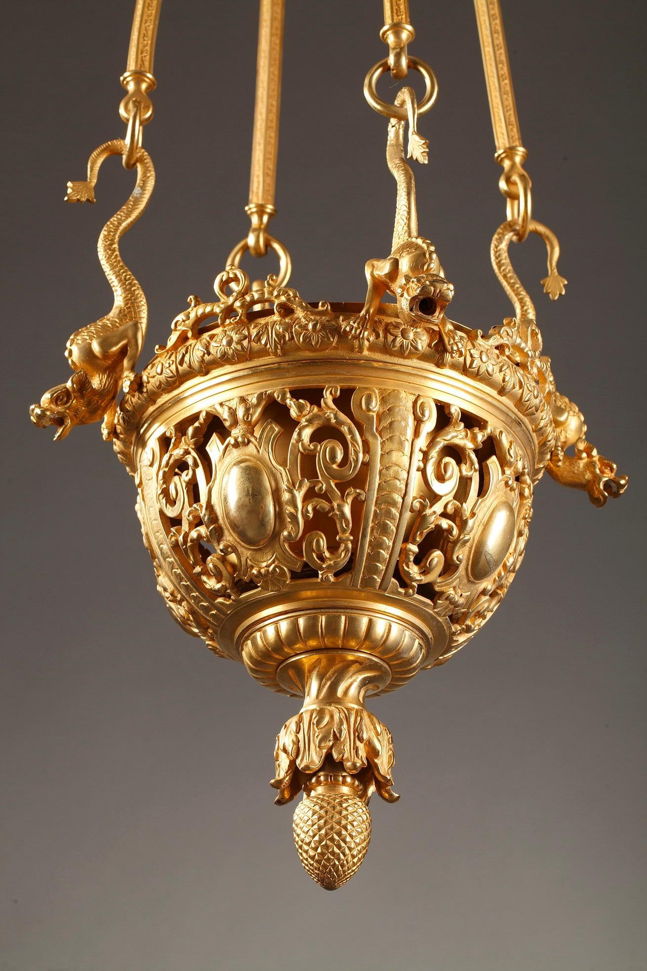 Late 19th Century Ormolu Antique Planter Neo Gothique Style In Good Condition In Paris, FR