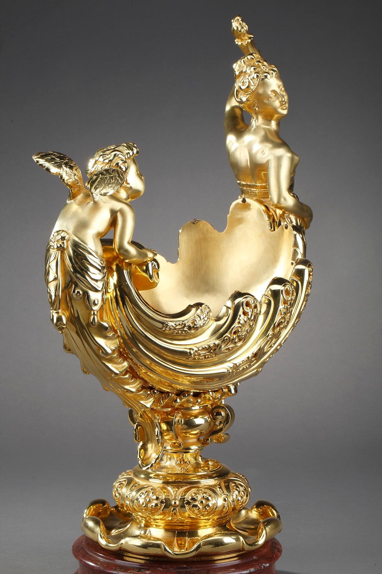Late 19th Century Ormolu Cup Aurora and Cupid 10