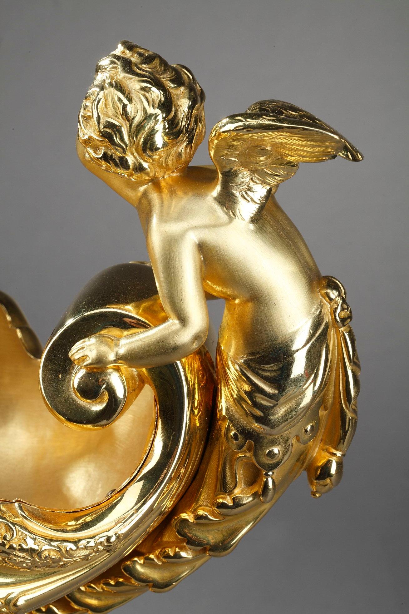 Late 19th Century Ormolu Cup Aurora and Cupid 11