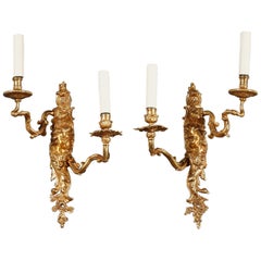 Late 19th Century Ormolu Sconces in Louis XV Style