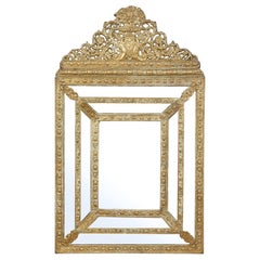 Late 19th Century Ornate Brass Cushion Mirror