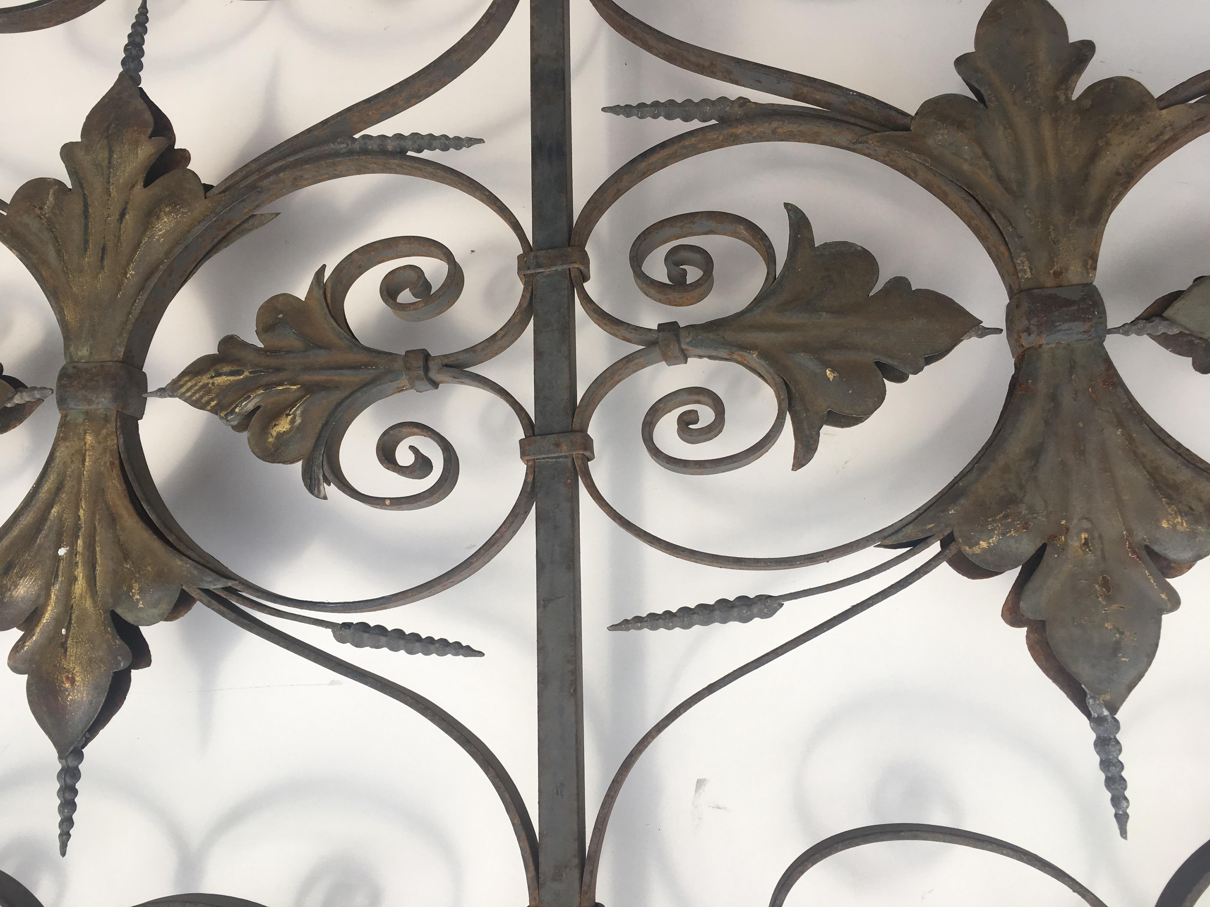 Hand-Crafted 19th Century Wrought Iron Grilles or Balcony Railing Victor Horta Style