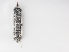 Late 19th Century Ottoman Empire Silver Megillah Case and Esther Scroll