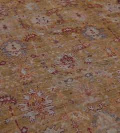 Late 19th Century Turkish Oushak Rug, Hand-Woven Wool, Pistachio Green
