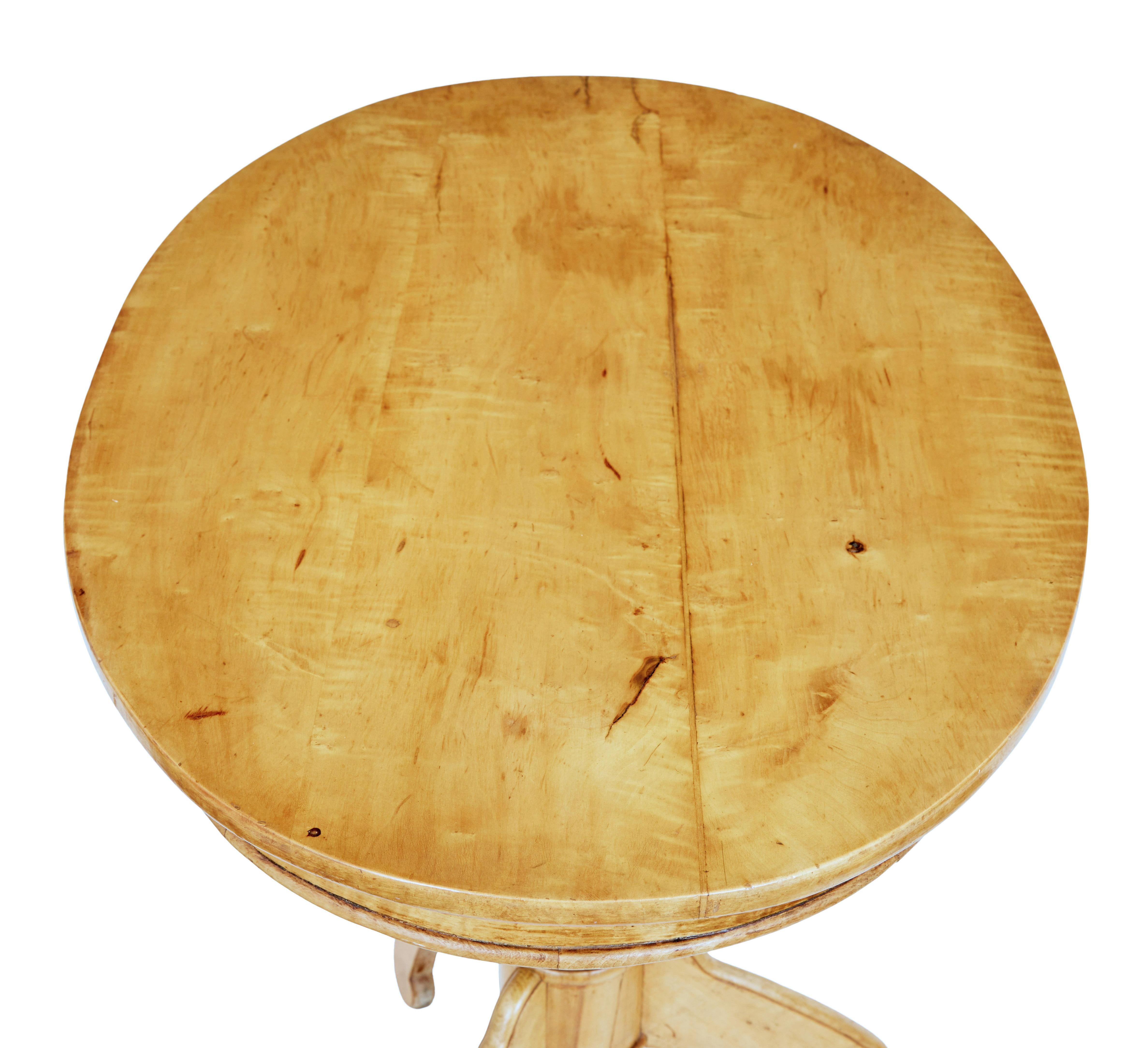 Swedish Late 19th Century Oval Birch Occasional Table