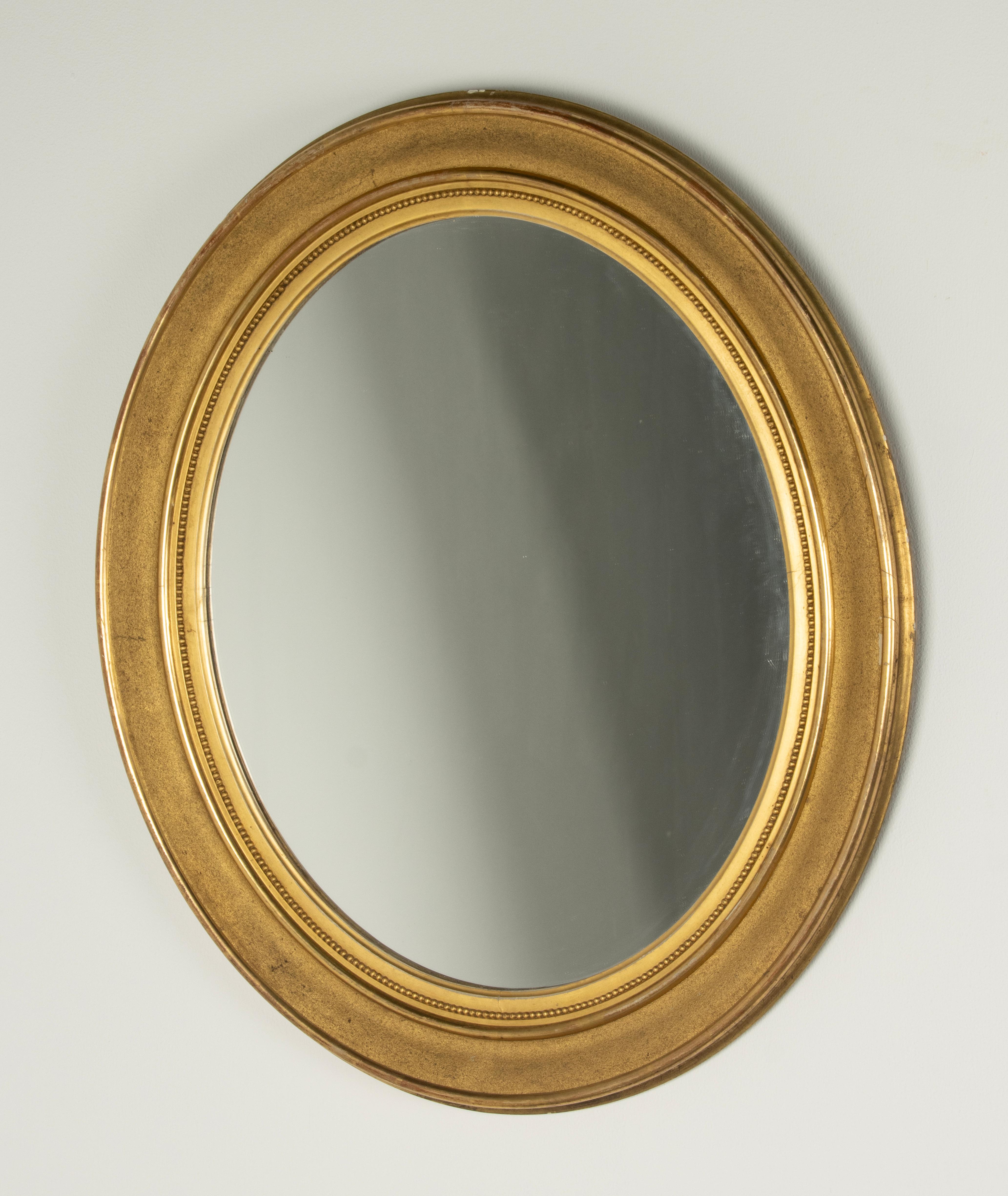 Late 19th Century Oval Mirror - Gold Leaf Gilt - Louis Philippe 6