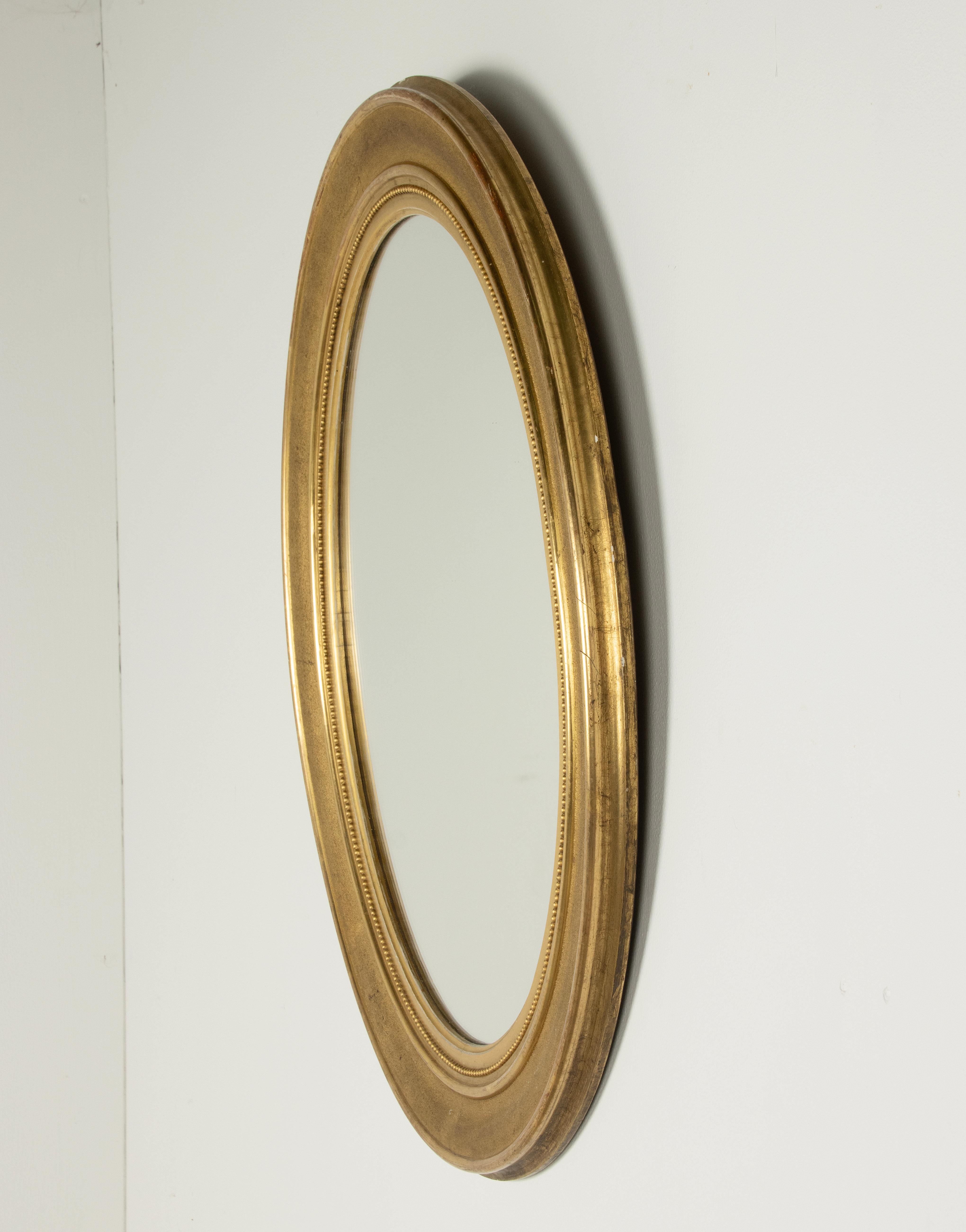 Late 19th Century Oval Mirror - Gold Leaf Gilt - Louis Philippe 10