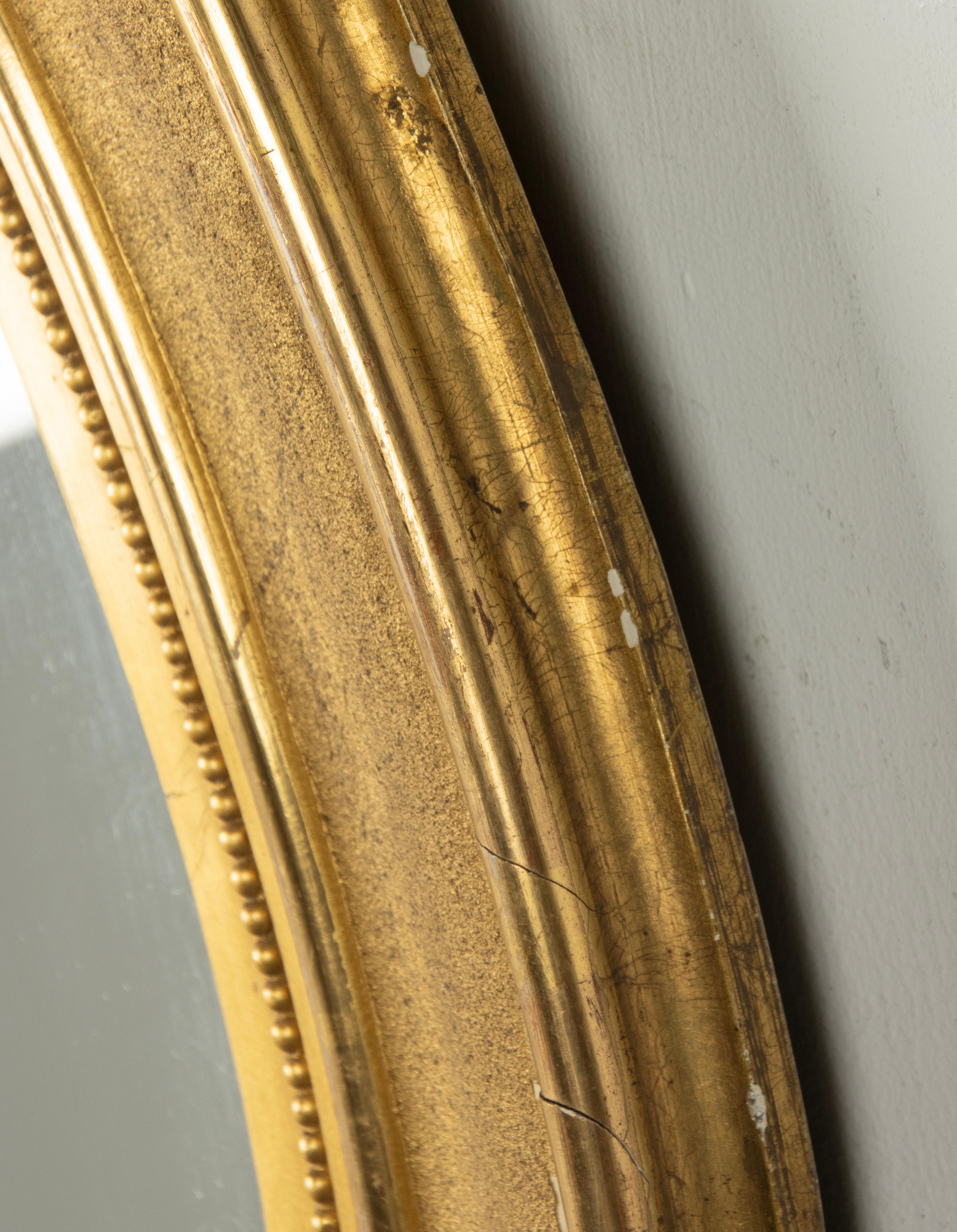 Late 19th Century Oval Mirror - Gold Leaf Gilt - Louis Philippe 11