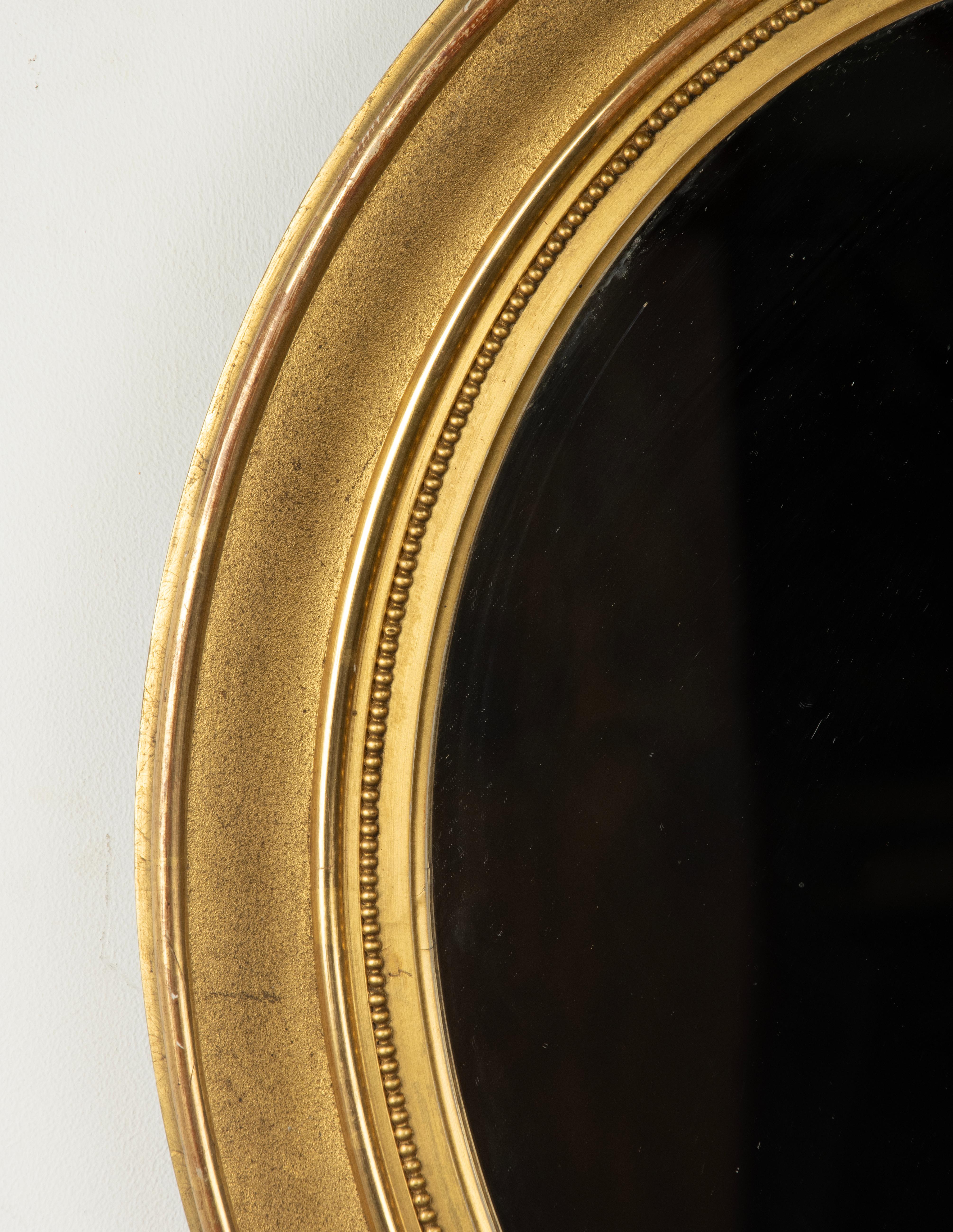 Napoleon III Late 19th Century Oval Mirror - Gold Leaf Gilt - Louis Philippe