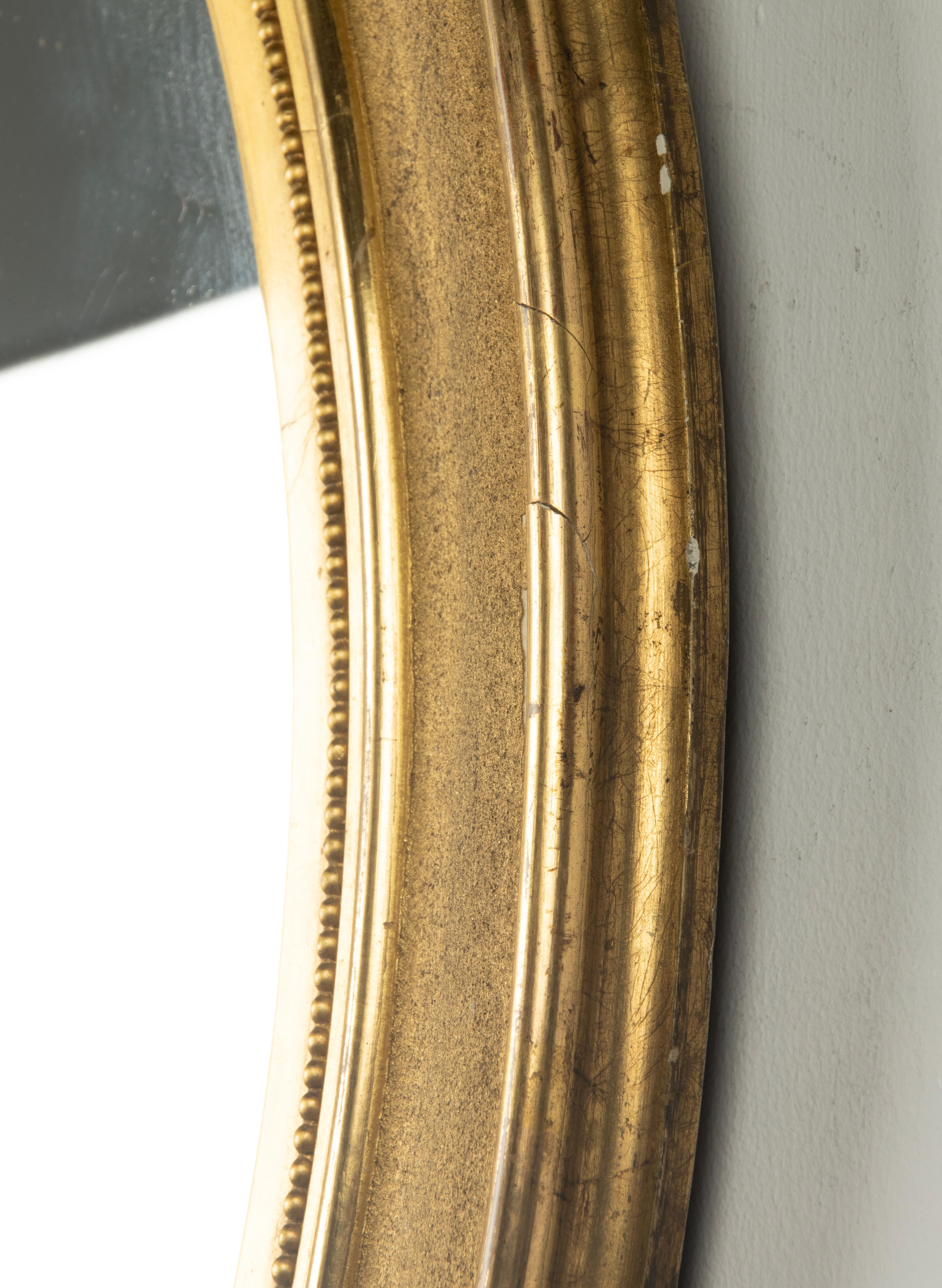 Late 19th Century Oval Mirror - Gold Leaf Gilt - Louis Philippe 1