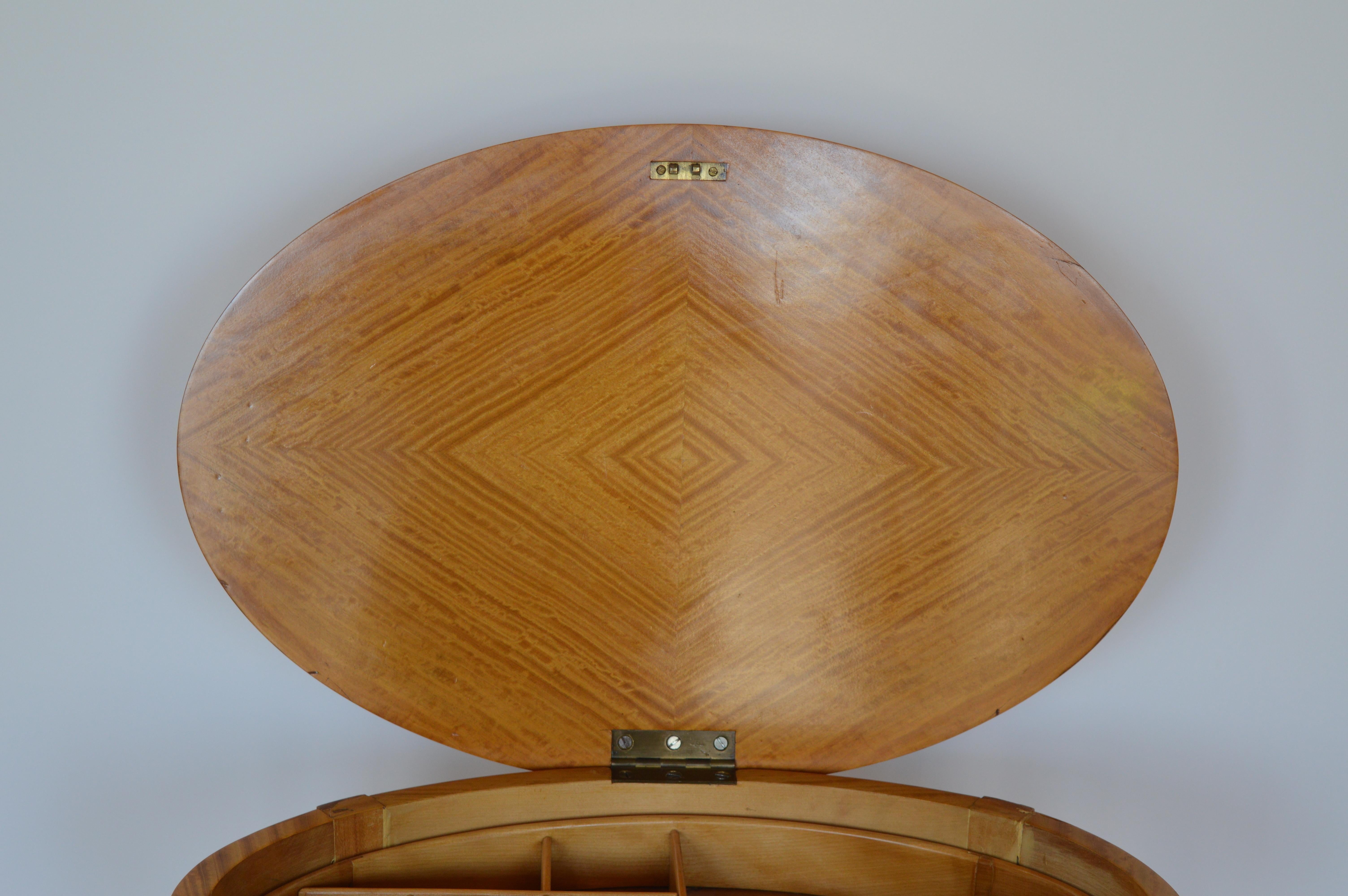 Late 19th Century Oval Satinwood Sewing Table For Sale 3