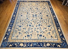 19th Century Oversized Chinese Peking Rug in All-Over Leaf & Vine Pattern