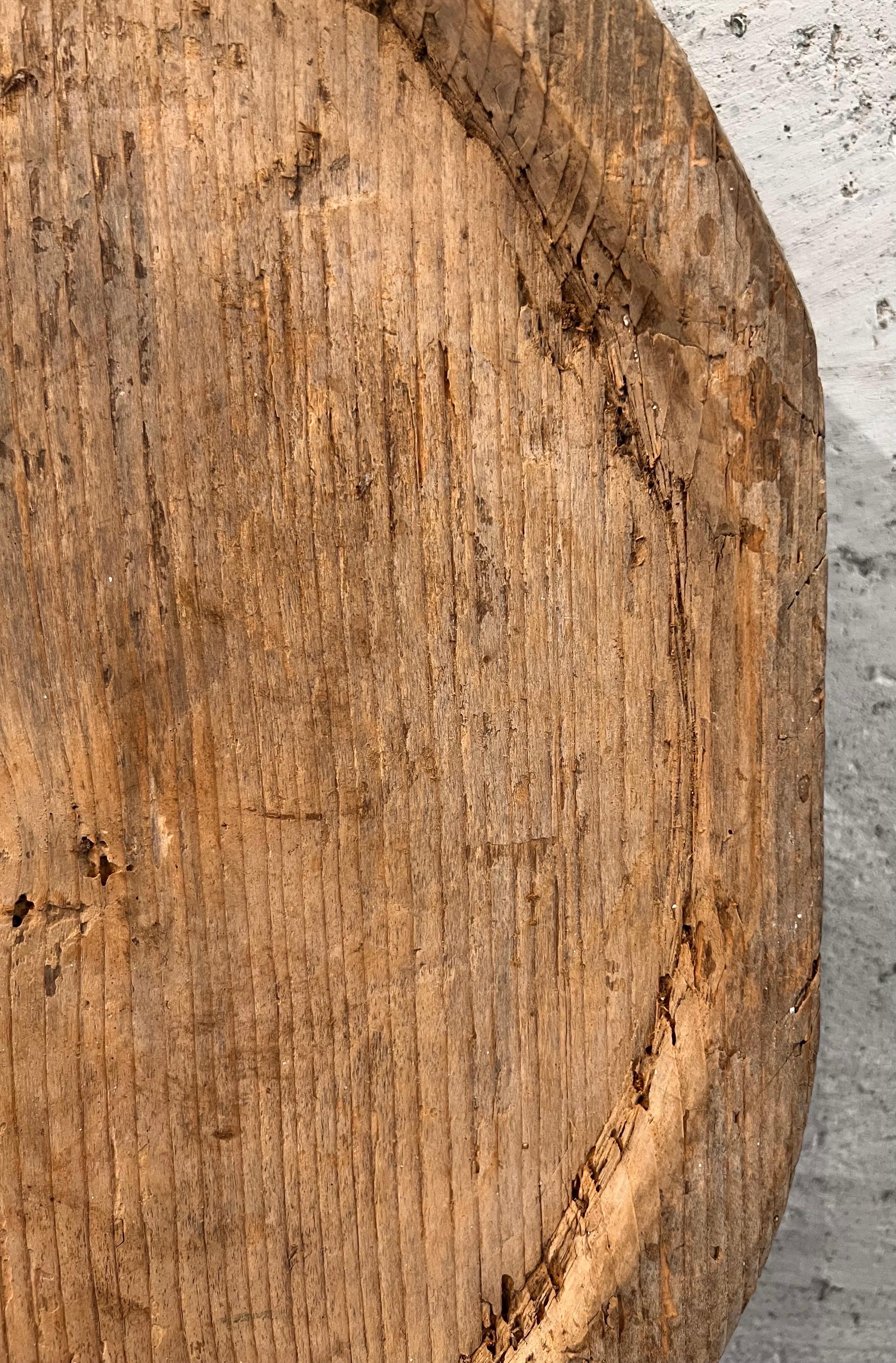 This wonderful over sized Swedish cheese board serves as an object d’Art or cutting board for serving. Its wonderful patina is even and spectacular.