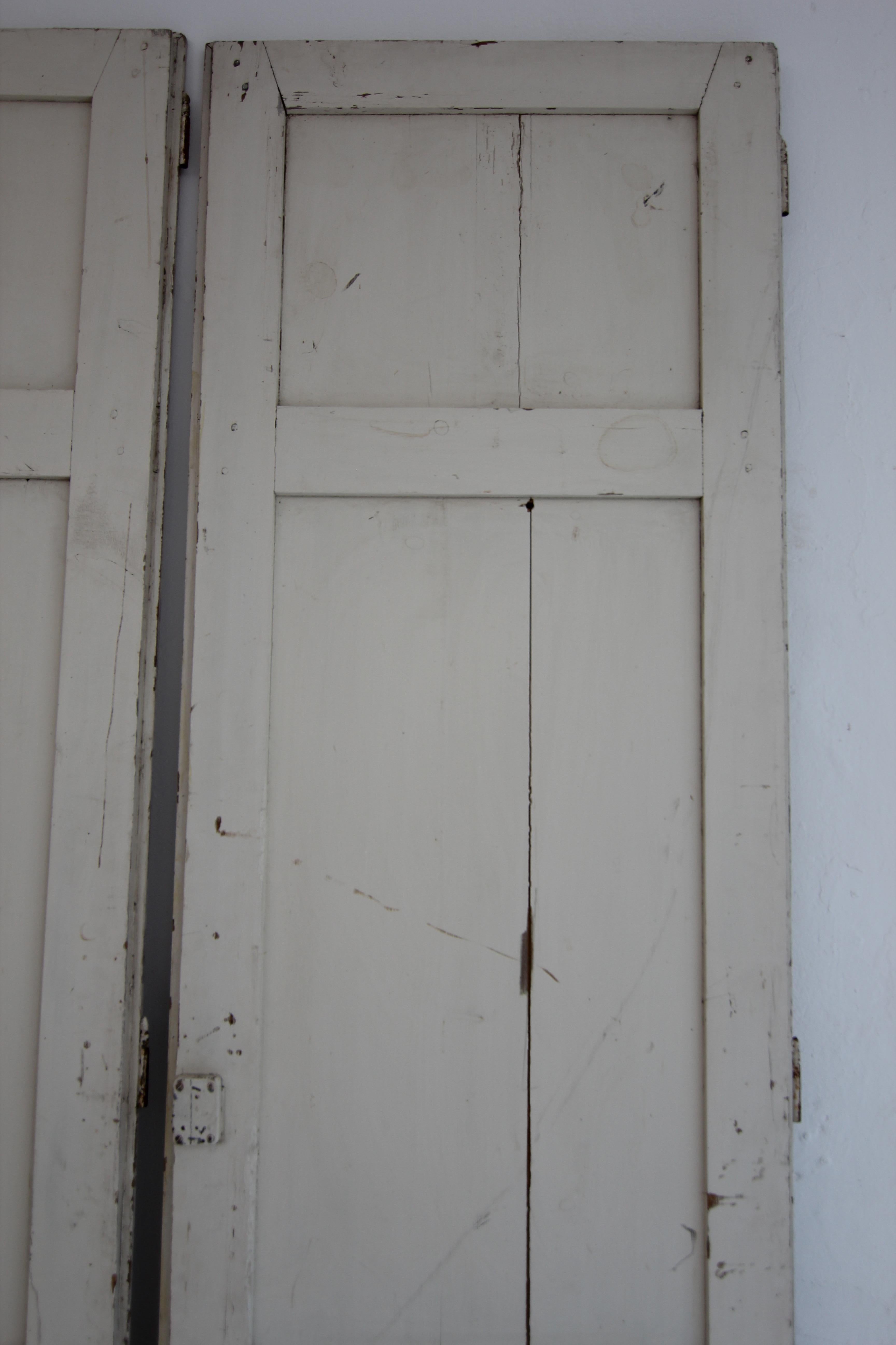 Late 19th Century Painted Built-In Cabinet Doors, Set of 2 For Sale 10