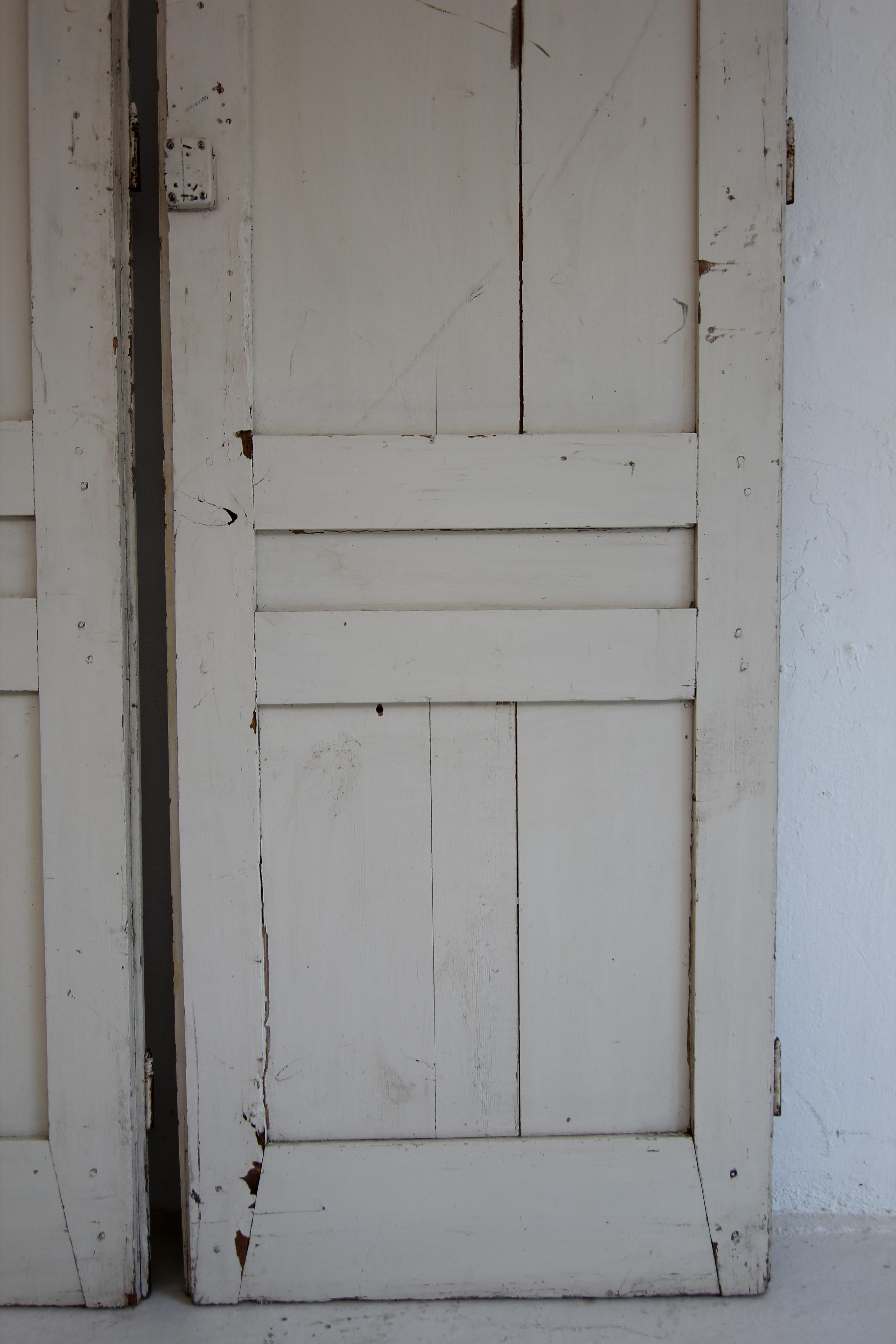 Late 19th Century Painted Built-In Cabinet Doors, Set of 2 For Sale 11