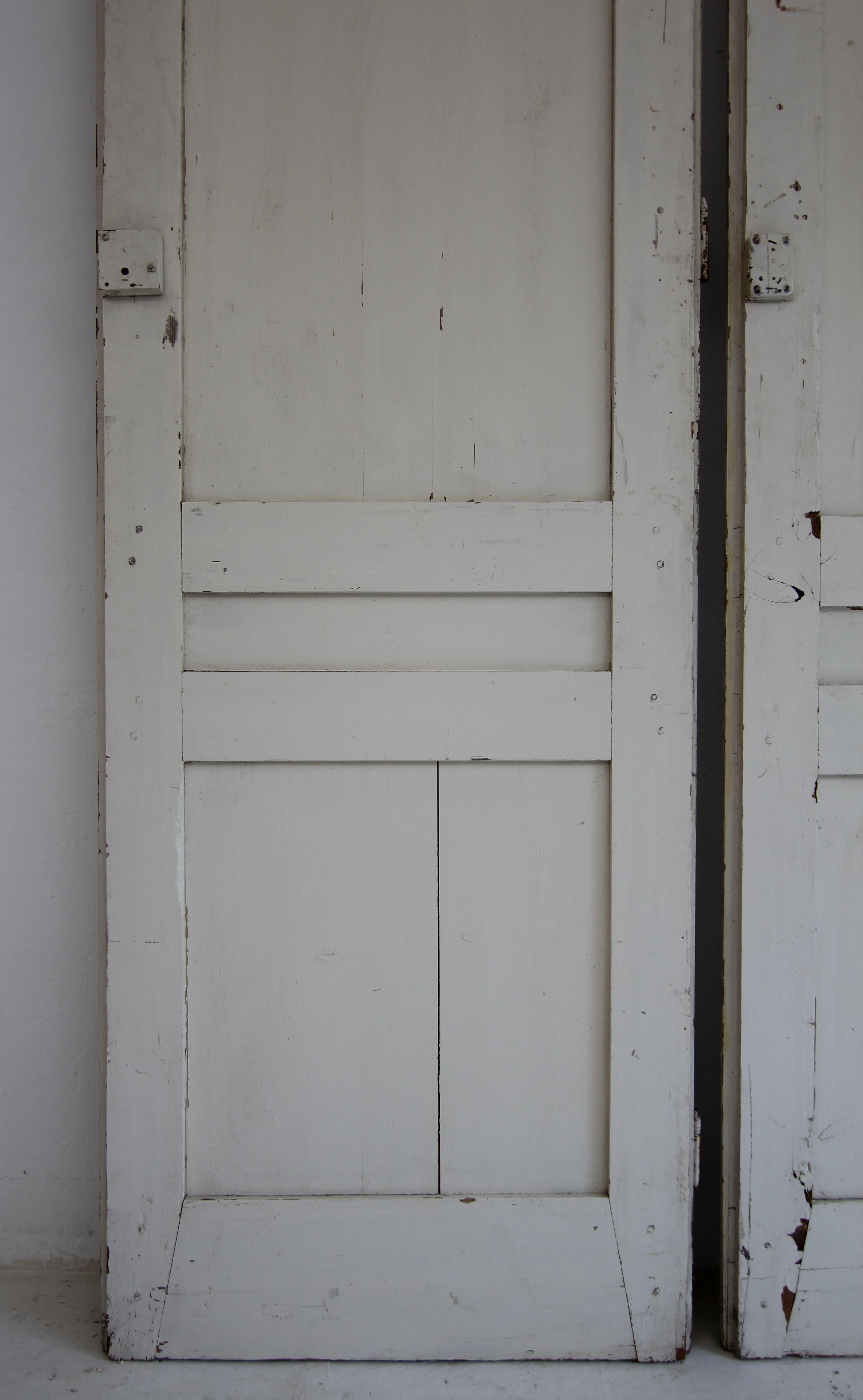 Late 19th Century Painted Built-In Cabinet Doors, Set of 2 For Sale 12