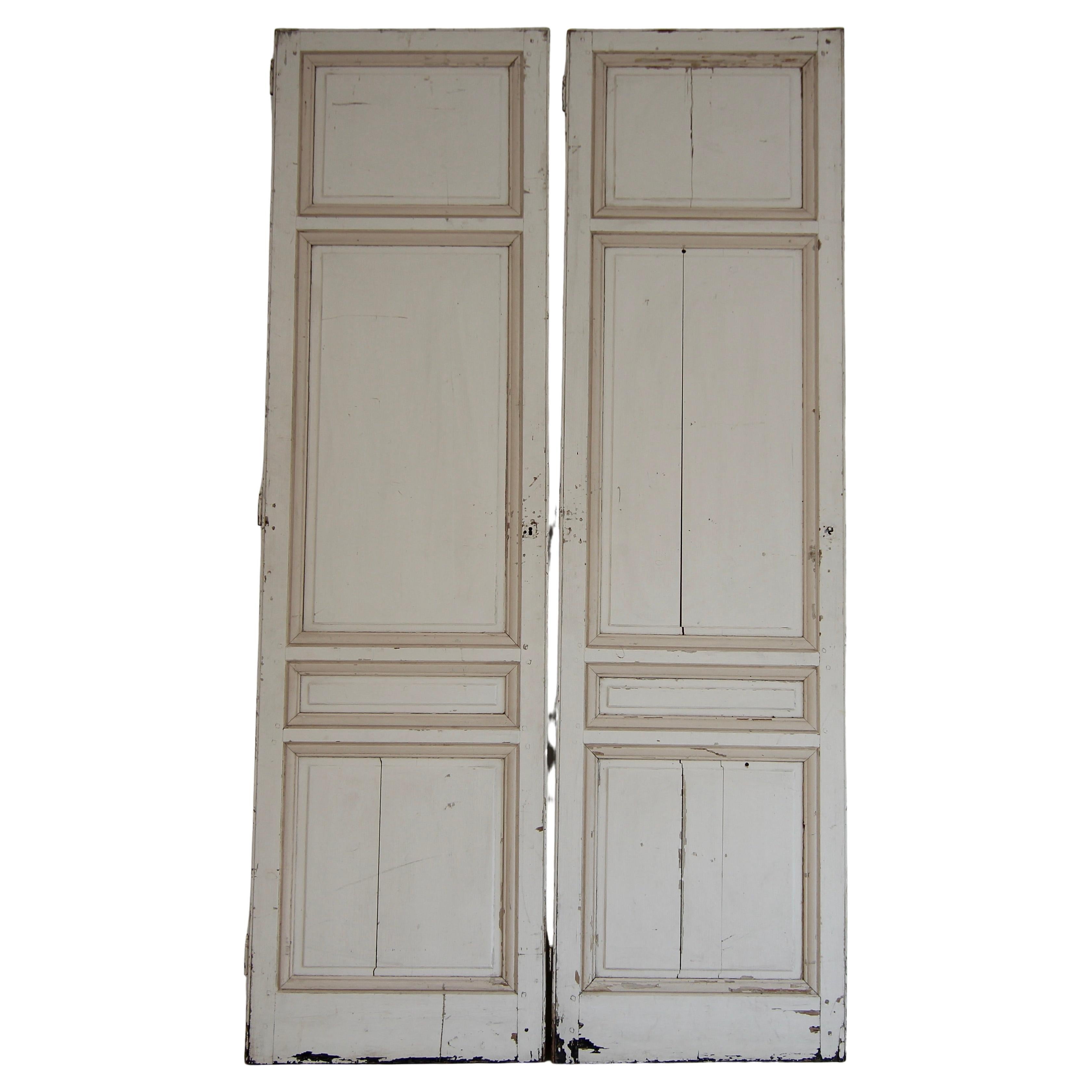 Portes d'armoires encastrées peintes de la fin du 19e siècle, ensemble de 2