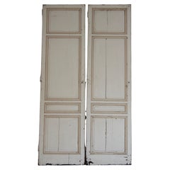 Portes d'armoires encastrées peintes de la fin du 19e siècle, ensemble de 2