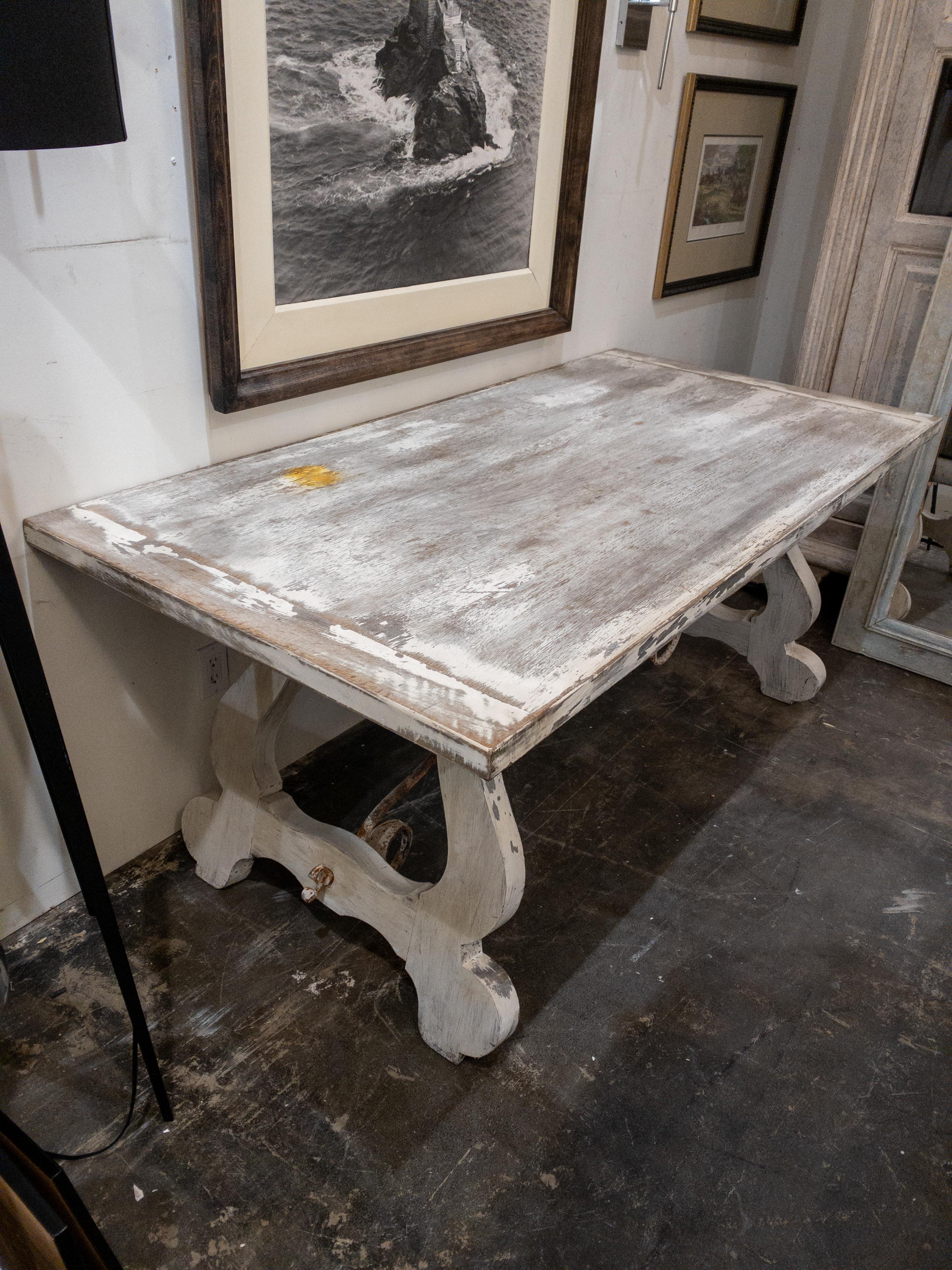 Late 19th Century Painted Dining Table For Sale 3