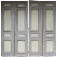 Late 19th Century Painted French Double Door, Set of 4