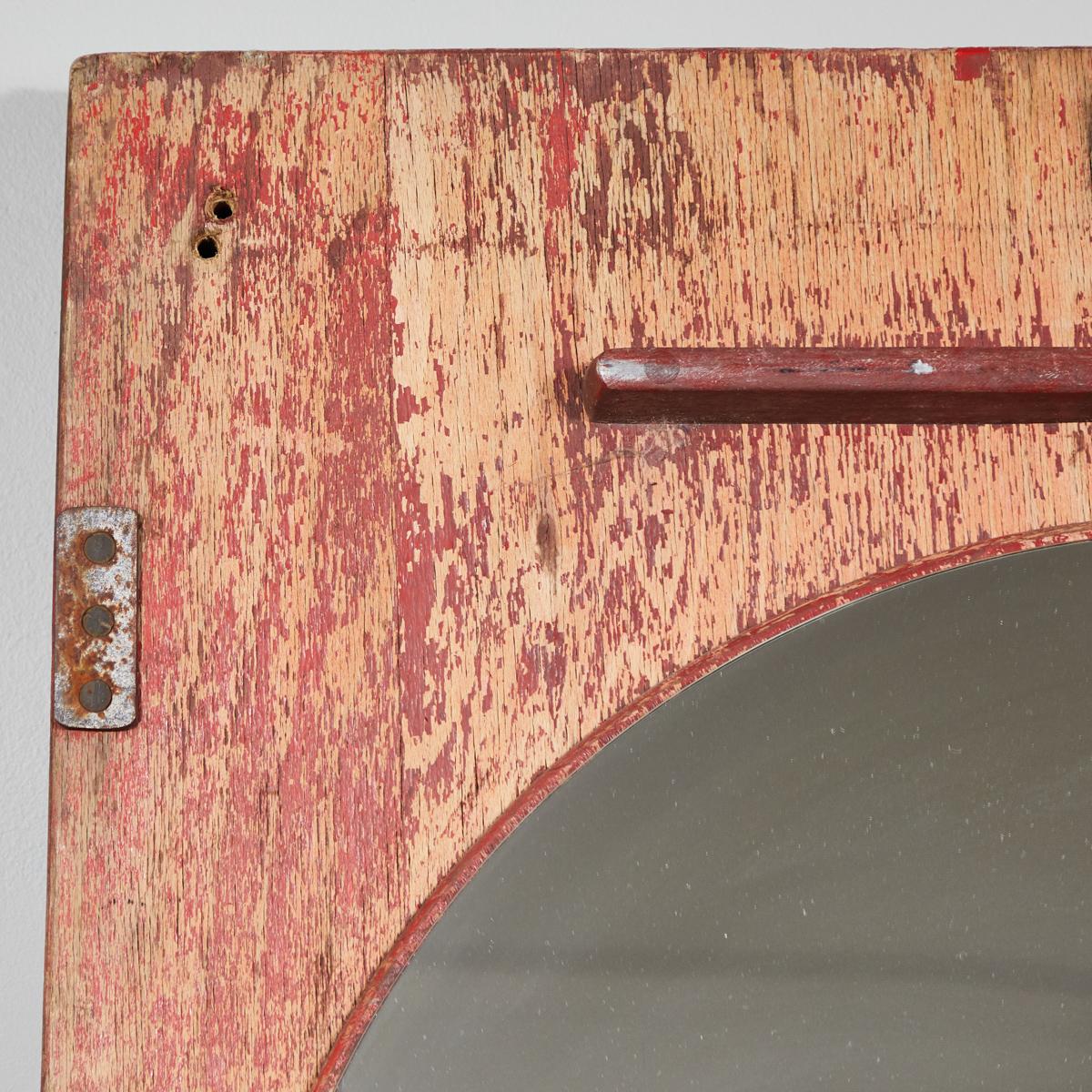 Late Victorian Late 19th Century Painted Circular Red French Mirror