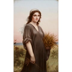 Late 19th Century Painted KPM Porcelain Plaque by Dittrich, after Landelle