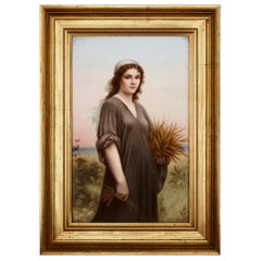 Antique Late 19th Century Painted KPM Porcelain Plaque by Dittrich, after Landelle