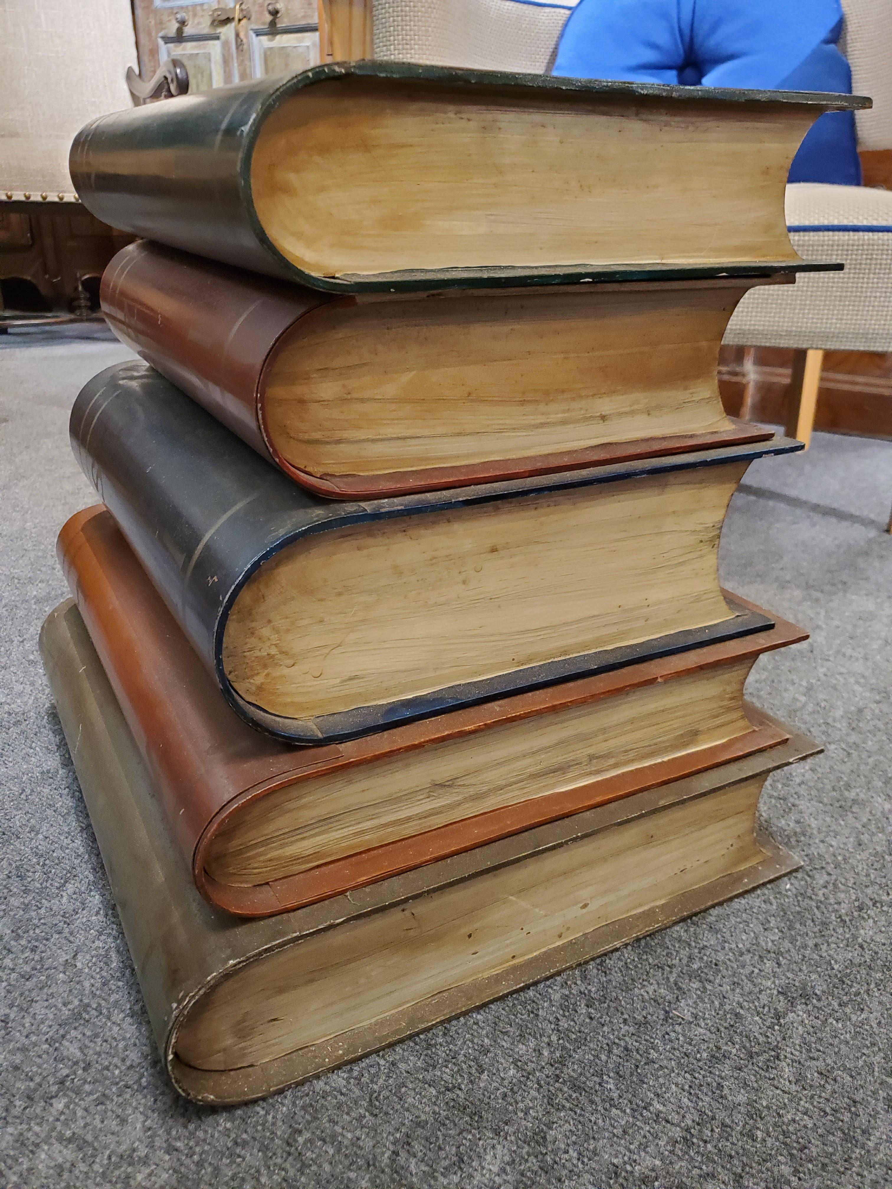 English Late 19th Century Painted Metal Table in Book Stack Form For Sale