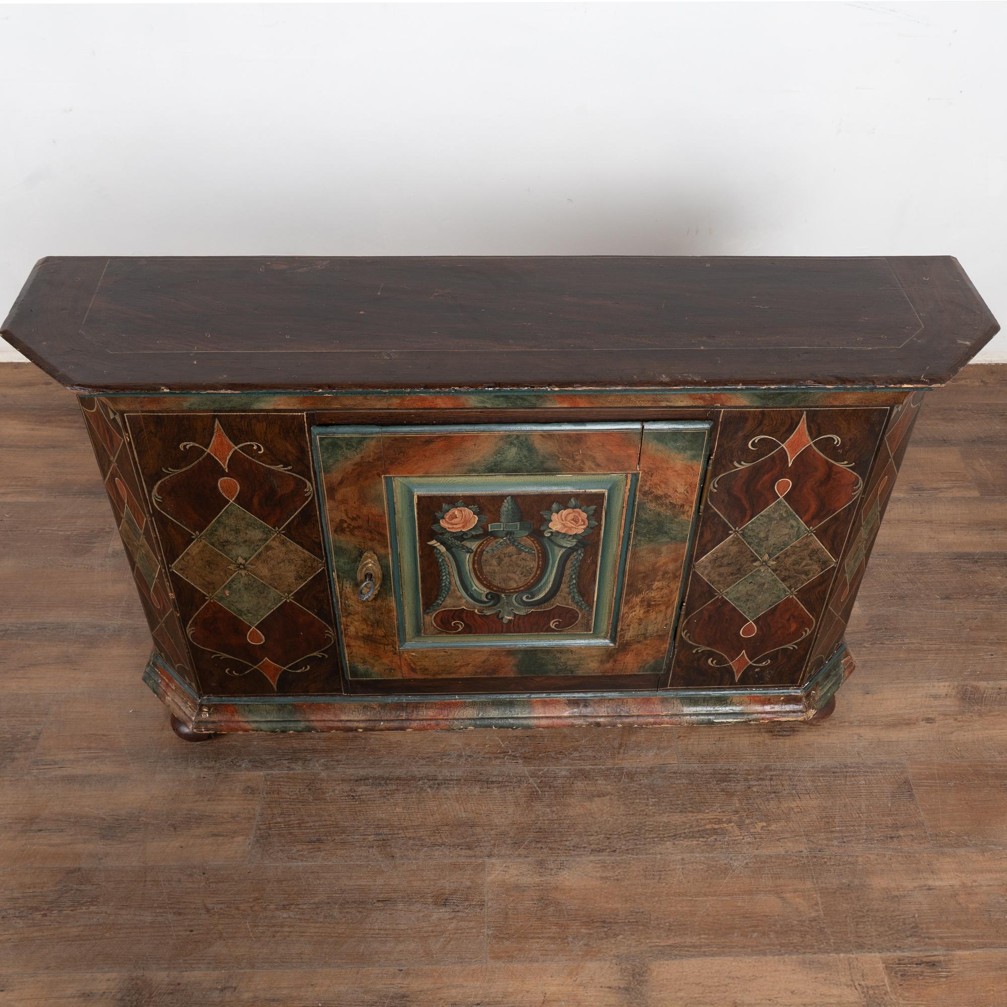 Late 19th Century Painted Narrow Console Sideboard For Sale 4