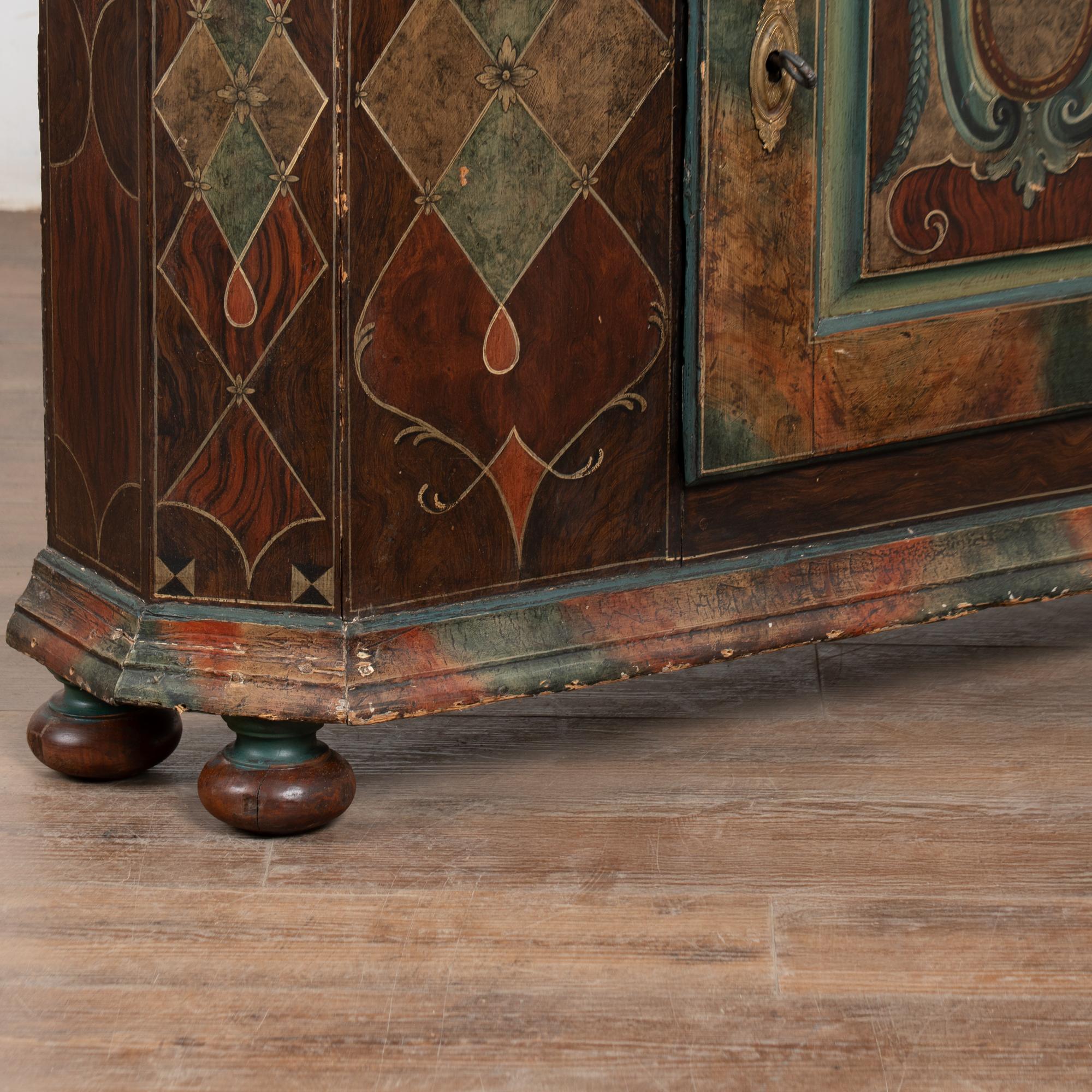 Hungarian Late 19th Century Painted Narrow Console Sideboard For Sale