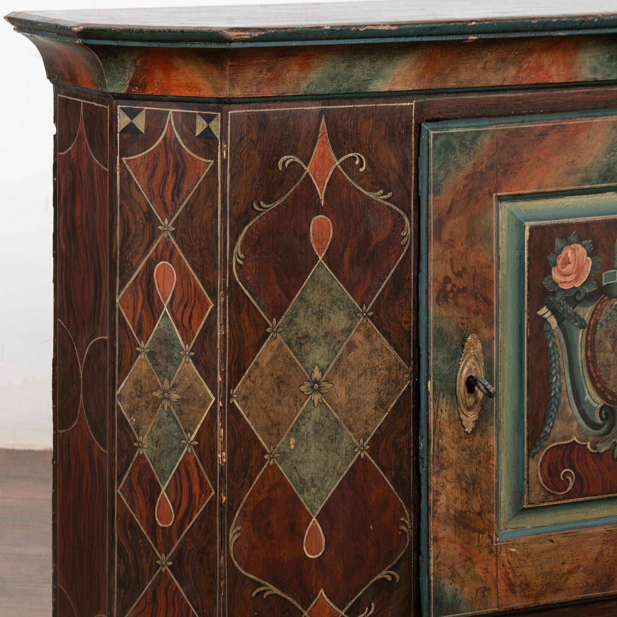 Late 19th Century Painted Narrow Console Sideboard In Fair Condition For Sale In Round Top, TX