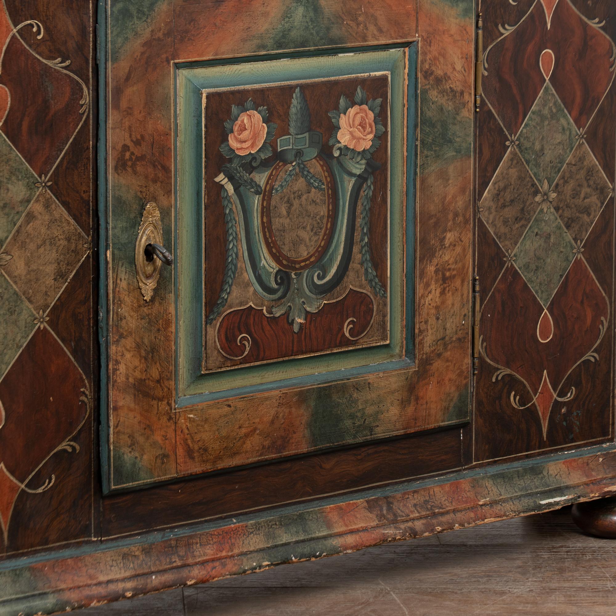 Pine Late 19th Century Painted Narrow Console Sideboard For Sale