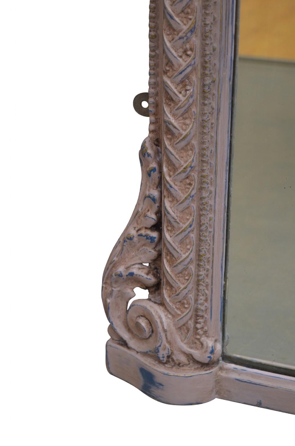 Espejo sobremantel pintado de finales del siglo XIX Espejo de pared H107cm Romántico en venta