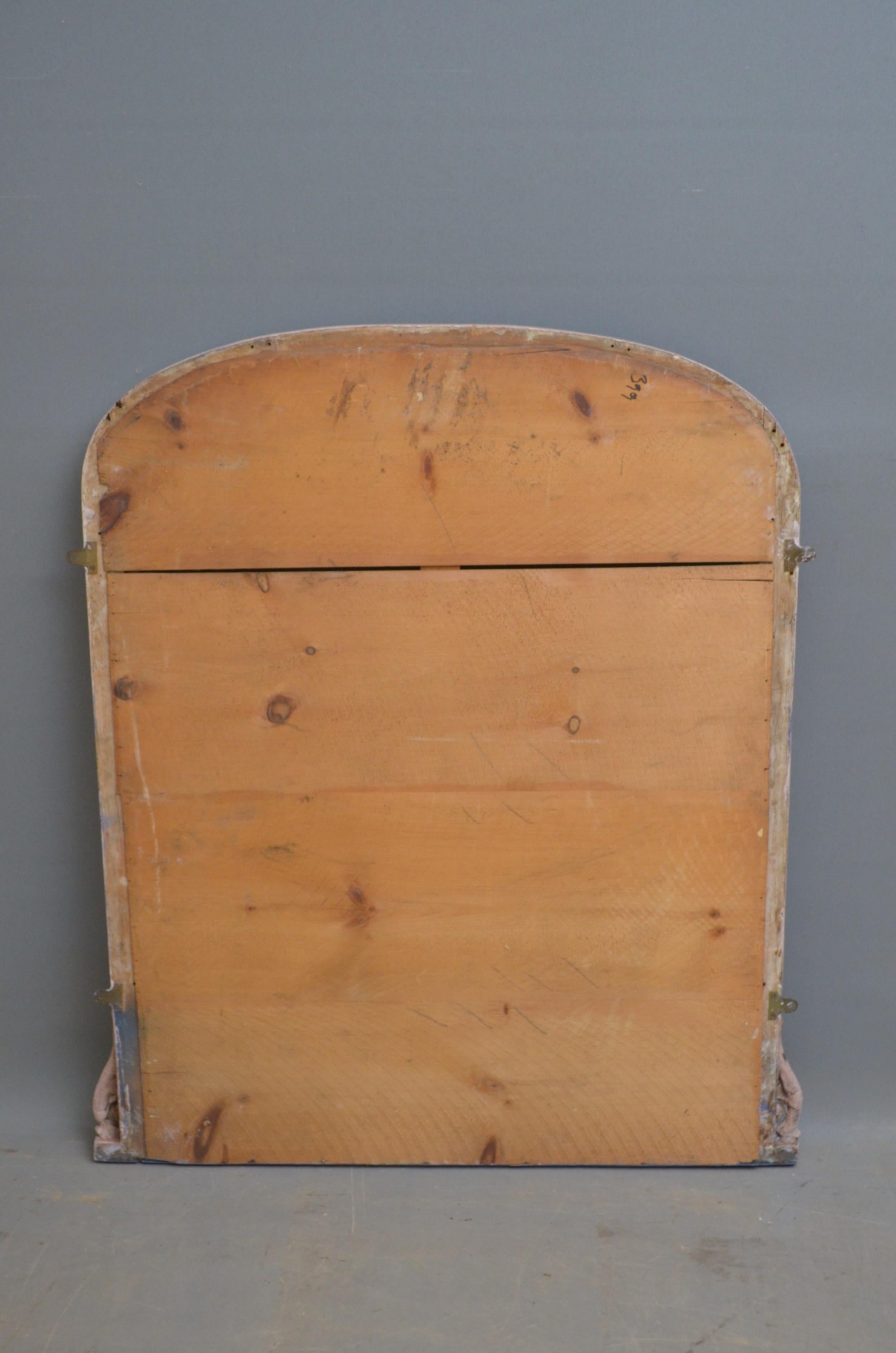 Espejo sobremantel pintado de finales del siglo XIX Espejo de pared H107cm en venta 4