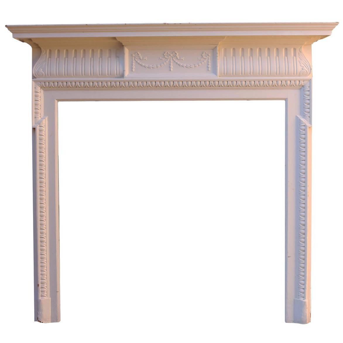 Late 19th Century Painted Pine and Composition Fire Surround
