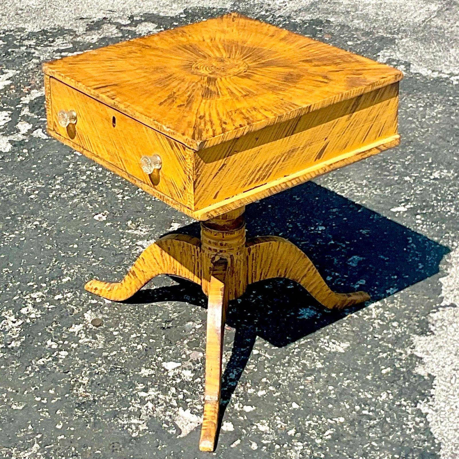 Glass Late 19th Century Painted Side Table For Sale