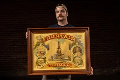 Late 19th Century Painted Tin Fountain Tobacco Advertising Sign