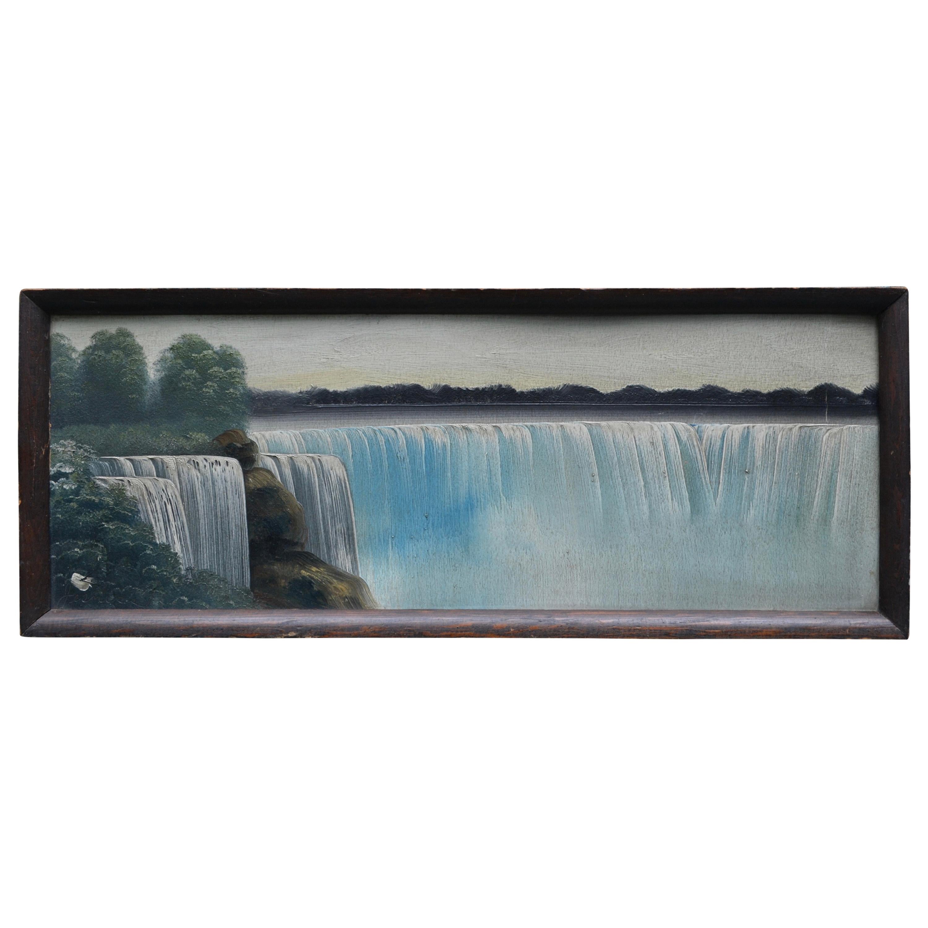 Late 19th Century Painting on board of Niagara Falls