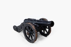 Late 19th Century Pair Decorative Cast Iron Signaling Cannons