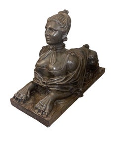 Late 19th Century Pair French Stone Sphinx Figures of Madame de Pompadour