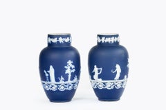 Late 19th Century Pair of Adams Jasperware Vases