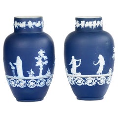 Late 19th Century Pair of Adams Jasperware Vases